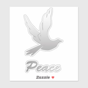 Peace Dove in a Silver Gradient