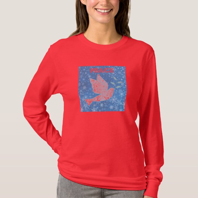 Peace Dove Long Sleeve Christmas Shirt (Front)