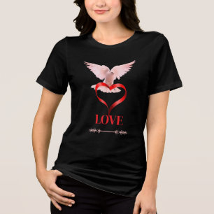 Peace Dove & Love Heart Pulse Graphic Tee