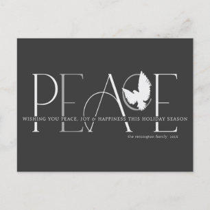 Peace Dove Love Joy Black Holiday Postcard