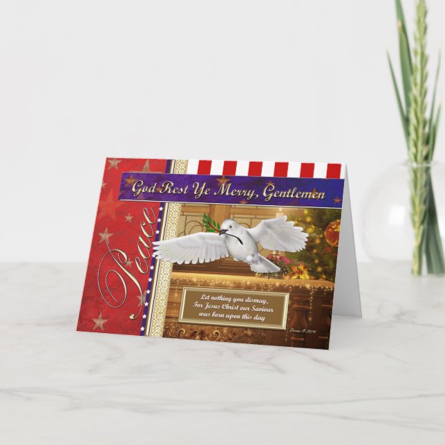 Peace Dove Patriotic Christmas Card (Front)