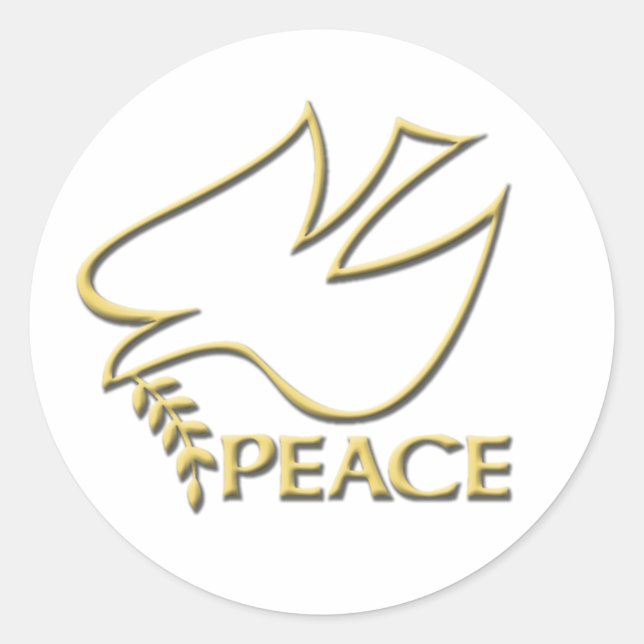 Peace Dove Peace Sign Fine Beautiful Classic Round Sticker (Front)