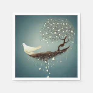 Peace Dove & Pearl Tree Napkin