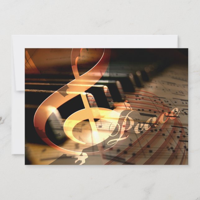 peace dove piano teacher holiday greeting Cards (Front)