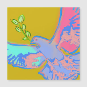 Peace dove Pop art in ochre yellow 