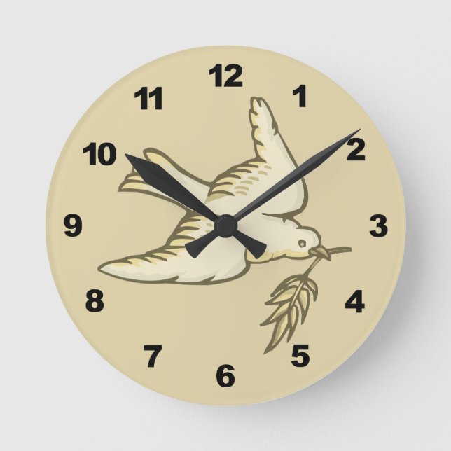 Peace Dove Round Clock (Front)