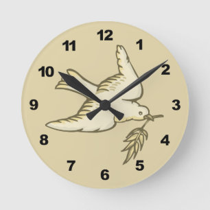 Peace Dove Round Clock