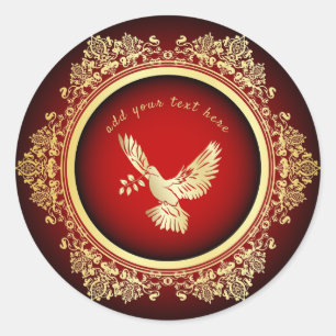 Peace Dove Round Sticker
