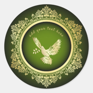 Peace Dove Round Sticker