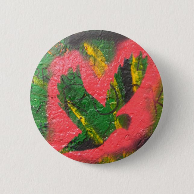 Peace Dove Stencil 6 Cm Round Badge (Front)