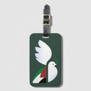 peace dove with the Palestinian flag Luggage Tag