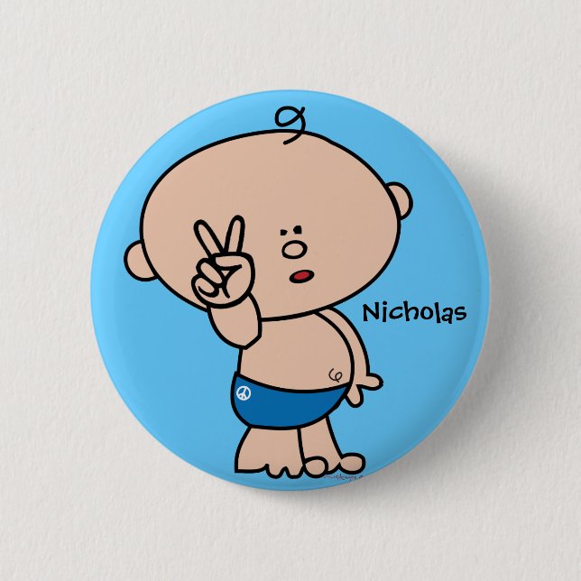 Peace dude Button - customisable name and bg (Front)