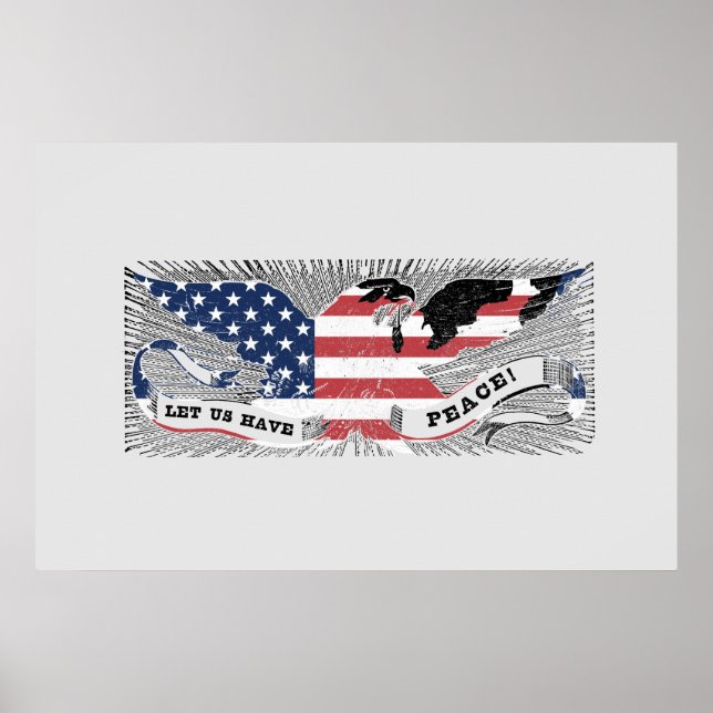 Peace Eagle Americana Patriotic Art Poster (Front)