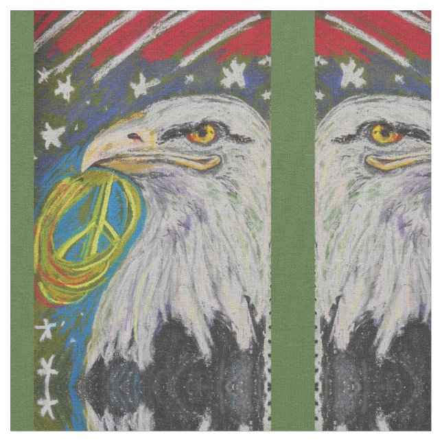 Peace Eagle Pattern Fabric (Close Up)