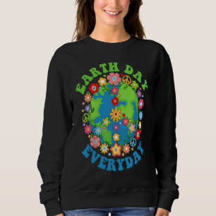Peace Earth Day Everyday 60s 70s Hippie Retro Envi Sweatshirt
