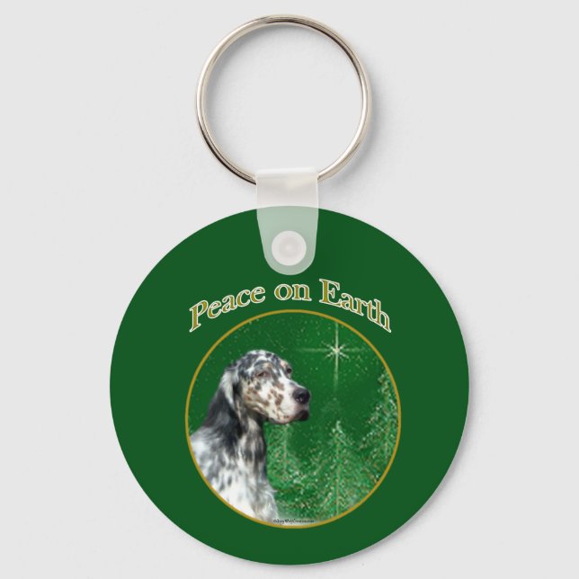 Peace English Setter Key Ring (Front)
