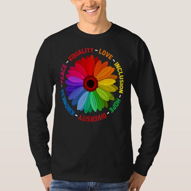 Peace Equality Love Inclusion Hope Diversity Kindn T-Shirt (Front)