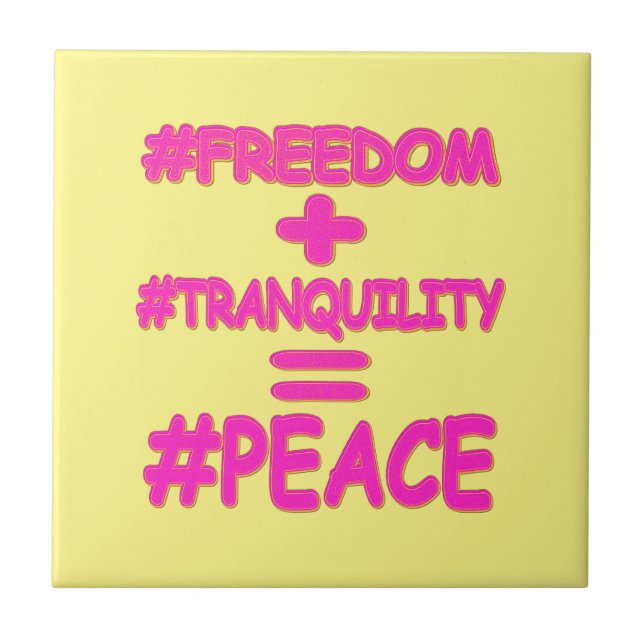 "PEACE EQUATION" Cute Design. Buy Now Tile (Front)