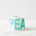 PEACE Espresso Cup<br><div class="desc">A modern and fun espresso cup,  featuring the word PEACE wrapping around the mug. A great gift for you or a friend to give a pop of colour to the kitchen. Part of "Nice Words" Collection. "Live Laugh Love" "Love Peace Happiness"</div>