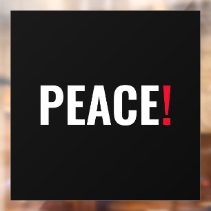 Peace exclamation point black white red anti war