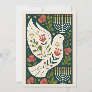 Peace Family love light Custom Elegant Hanukkah Holiday Card