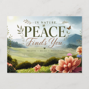 Peace Finds You Inspirational Scenic Poster Card
