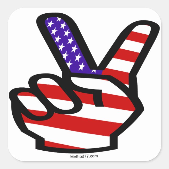 Peace Fingers USA Stickers (Front)