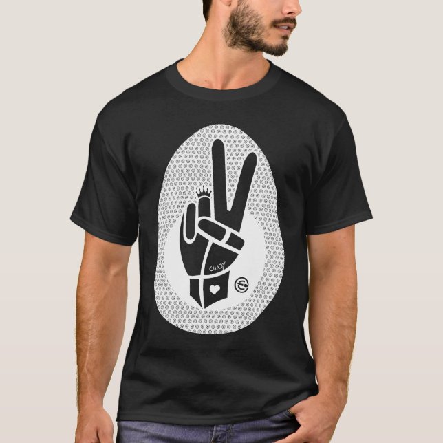 Peace First Peace Hand Sign White T-Shirt (Front)