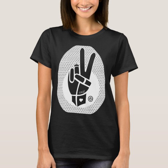 Peace First Peace Hand Sign White T-Shirt (Front)