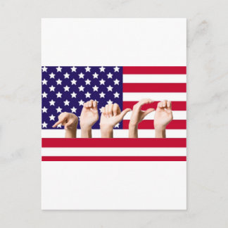 Peace Flag in ASL Postcard