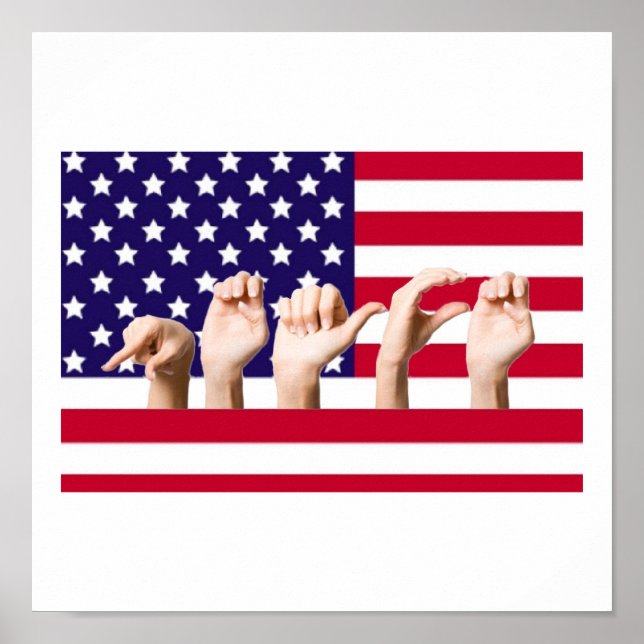 Peace Flag in ASL Poster (Front)