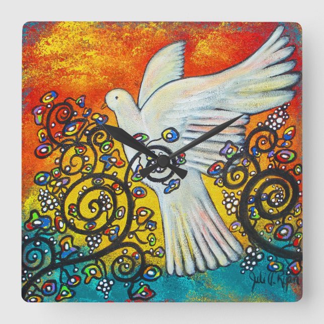 Peace Flew In Dove Clock (Front)