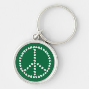 Peace Floral Key Ring
