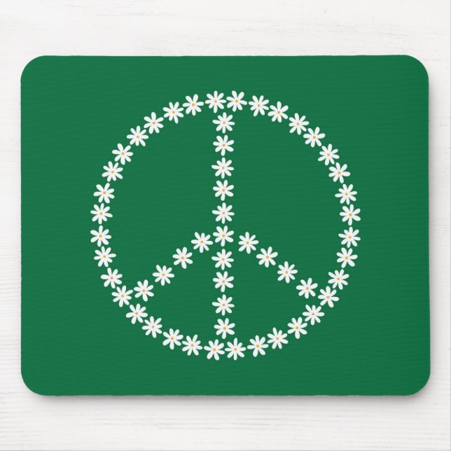 Peace Floral Mouse Pad (Front)