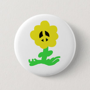 Peace Flower 6 Cm Round Badge