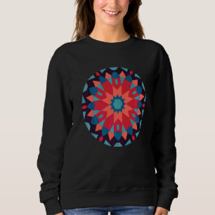 Peace Flower Mandala Floral Pattern Blue Red Sweatshirt