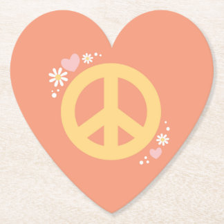 Peace Flower Power Love Party Coaster 60's Groovy