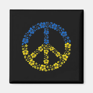 Peace Flower Ukraine  I Stand With Ukraine Flag  Magnet