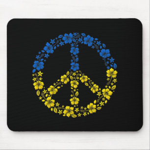 Peace Flower Ukraine I Stand With Ukraine Flag Mouse Pad
