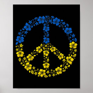 Peace Flower Ukraine I Stand With Ukraine Flag Poster