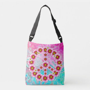 peace flowers crossbody bag