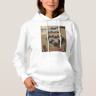 Peace Follows Me Beautiful Beach Floral T-Shirt Hoodie