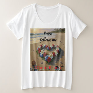Peace Follows Me Beautiful Beach Floral T-Shirt Plus Size T-Shirt