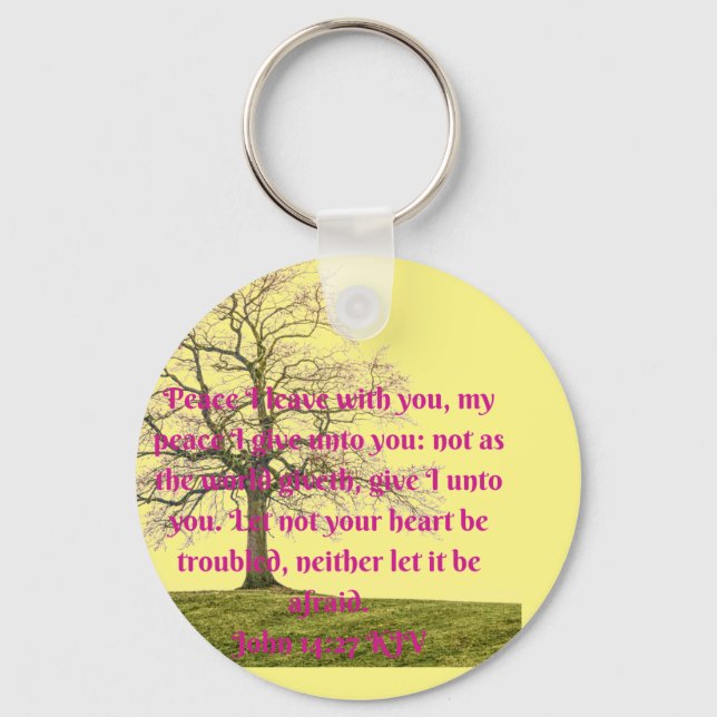 Peace for the christian with this bible quote key ring (Front)