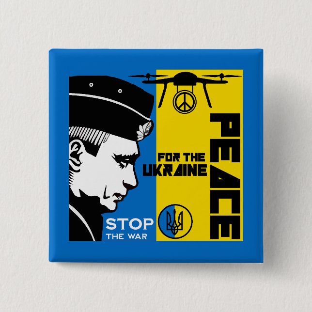 Peace For The Ukraine 15 Cm Square Badge (Front)