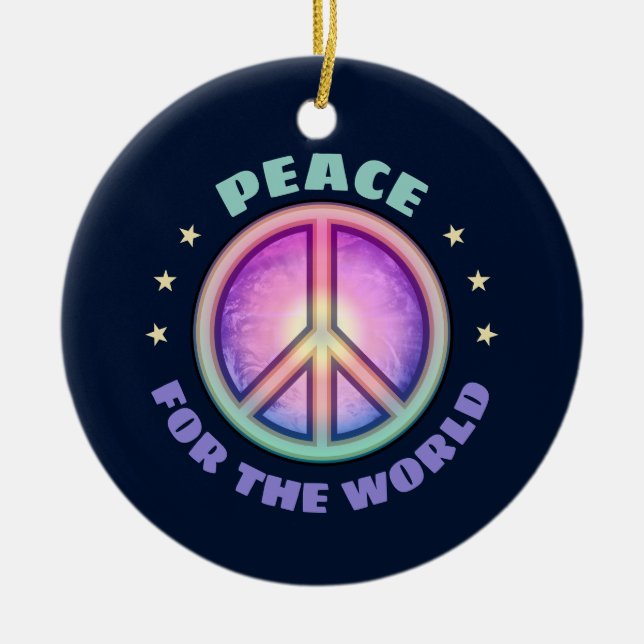 Peace for the World ☮ Ornament (Front)