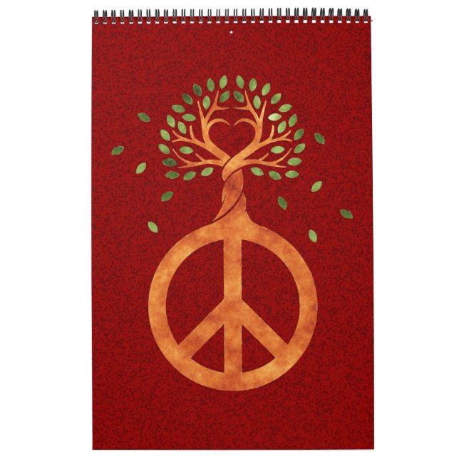 Peace For Trees - Flower Power Heart 1 Calendar (Cover)
