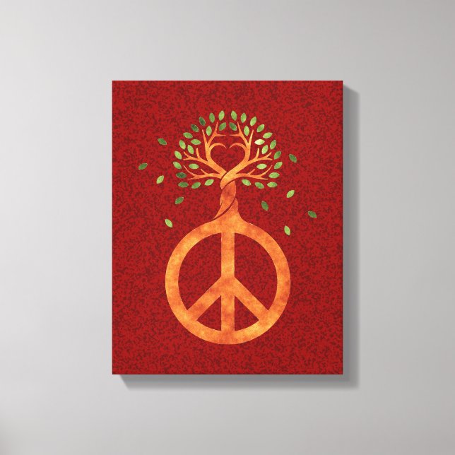 Peace For Trees - Flower Power Heart 1 Canvas Print (Front)