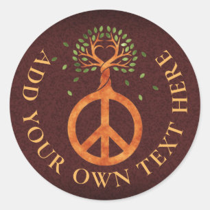 Peace For Trees - Flower Power Heart 1 Classic Round Sticker