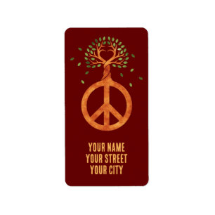 Peace For Trees - Flower Power Heart 1 Label